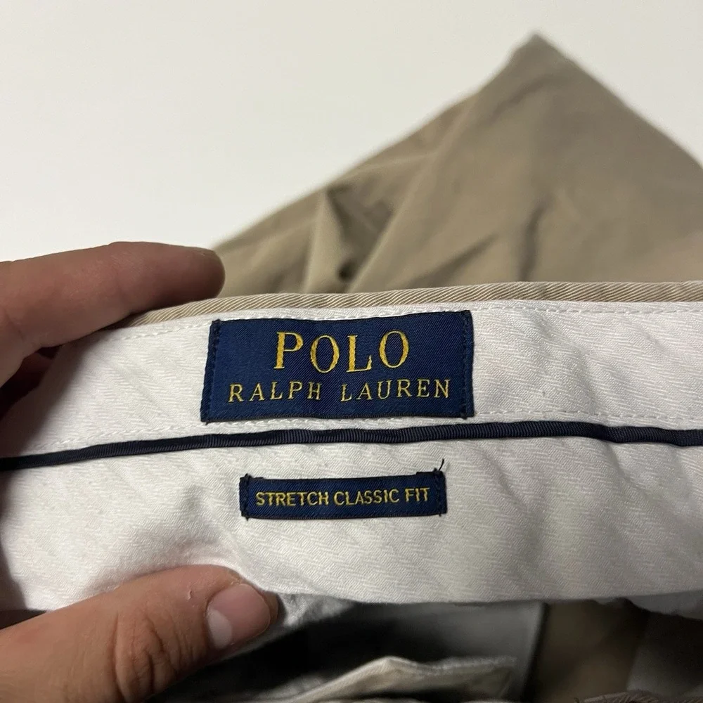 Polo Ralph Lauren Chino Pants Mens 36x30 Beige Khaki Classic Fit Preppy Casual